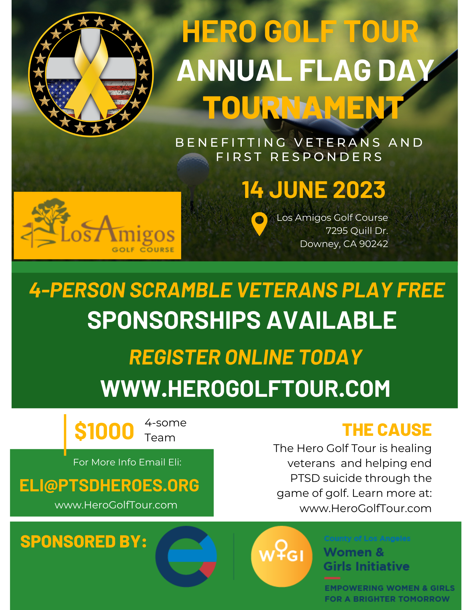 First Annual Flag Day Charity Golf Tournament 6-14-23 Los Amigos Golf Course